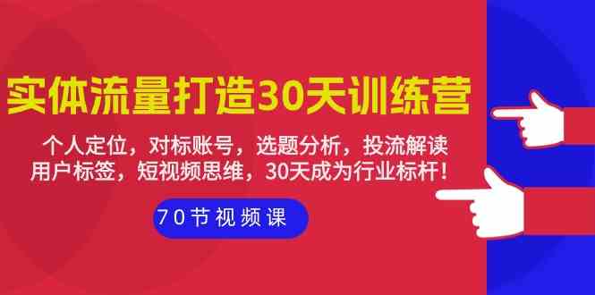 (9782期)实体-流量打造-30天训练营:个人定位,对标账号,选题分析,投流解读-70节-柚子网创